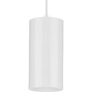 6In Cyl Rnds 1-Light Pendant in White