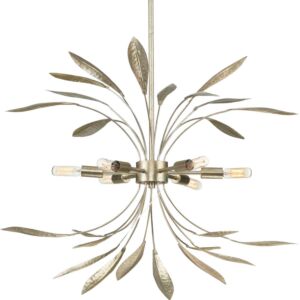 Mariposa 6-Light Pendant in Gilded Silver