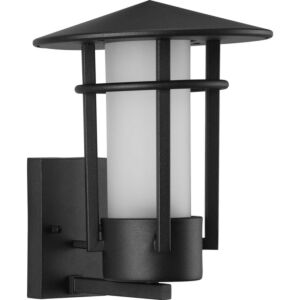 Exton 1-Light Wall Lantern in Textured Black