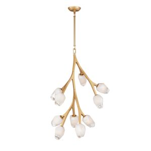 Blossom 10-Light LED Pendant in Natural Aged Brass