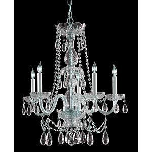 Crystorama Traditional Crystal 5 Light 31 Inch Traditional Chandelier in Polished Chrome with Clear Hand Cut Crystals