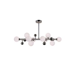 CWI Lighting Element 10 Light Chandelier with Polished Nickel Finish