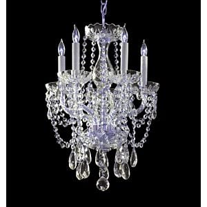 Crystorama Traditional Crystal 5 Light 20 Inch Mini Chandelier in Polished Chrome with Clear Hand Cut Crystals