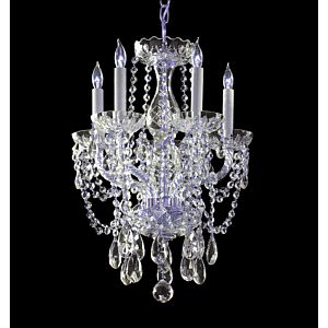 Crystorama Traditional Crystal 5 Light 20 Inch Mini Chandelier in Polished Chrome with Clear Swarovski Strass Crystals