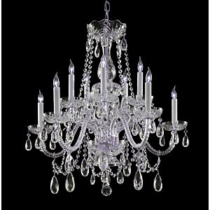 Crystorama Traditional Crystal 10 Light 26 Inch Chandelier in Polished Brass