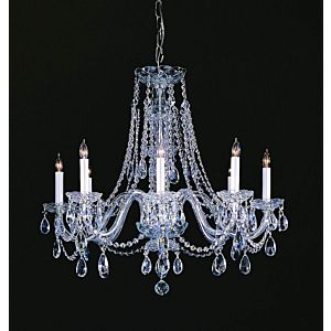 Crystorama Traditional Crystal 8 Light 26 Inch Traditional Chandelier in Polished Chrome with Clear Hand Cut Crystals
