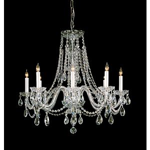 Crystorama Traditional Crystal 8 Light 26 Inch Traditional Chandelier in Polished Brass with Clear Hand Cut Crystals