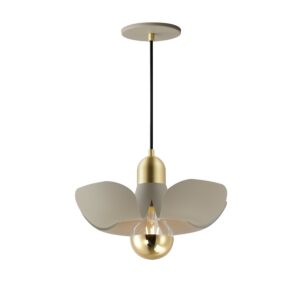 Poppy 1-Light LED Pendant in Silver Gold with Satin Brass