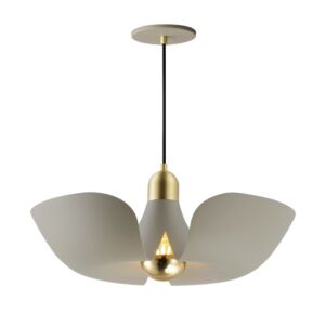 Poppy 1-Light LED Pendant in Silver Gold with Satin Brass