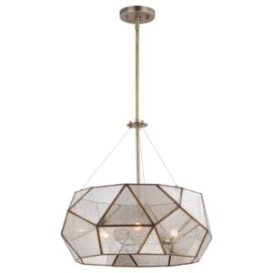 Euclid 3-Light Pendant in Aged Brass