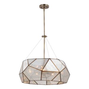 Euclid 5-Light Pendant in Aged Brass