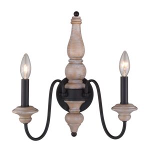 Georgetown 2-Light Wall Sconce in Vintage Ash and Oil Burnished Bronze