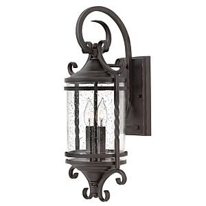 Hinkley Casa 2-Light Outdoor Light In Olde Black With Clear Seedy Glass