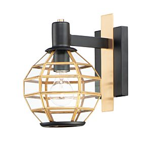 Maxim Heirloom Outdoor Wall Light in Black and Burnished Brass