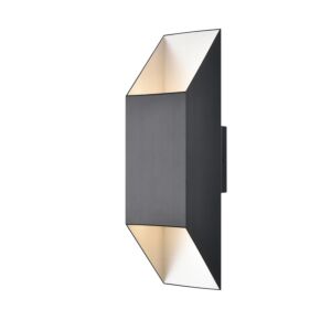 Brecon Outdoor 2-Light Outdoor Wall Sconce in Stainless Steel and Black