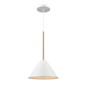 DVI Lily 1-Light Pendant in Matte White and Brass