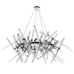CWI Lighting Icicle 12 Light Chandelier with Chrome Finish