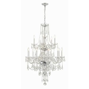 Traditional Crystal 15-Light  Chandelier in Polished Chrome