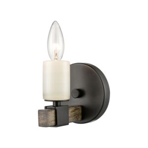 Stone Manor 1-Light Wall Sconce in Matte Black