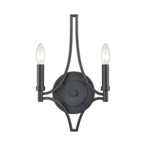 Spanish Villa 2-Light Wall Sconce in Charcoal