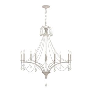 French Parlor 9-Light Chandelier in Vintage White
