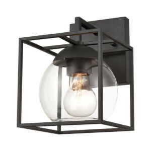 Cubed 1-Light Outdoor Wall Sconce in Charcoal