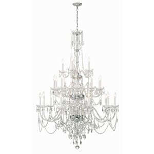 Traditional Crystal 25-Light Chandelier in Polished Chrome