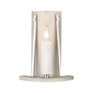 White Stone 1-Light Wall Sconce in Polished Nickel