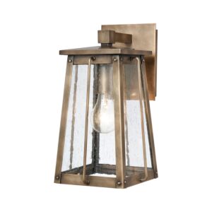 Kirkdale 1-Light Outdoor Wall Sconce in Vintage Brass