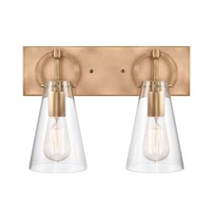Gabby 2-Light Bathroom Vanity Light in Brass