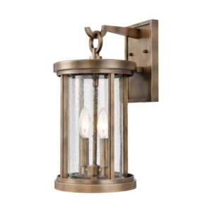 Brison 2-Light Outdoor Wall Sconce in Vintage Brass