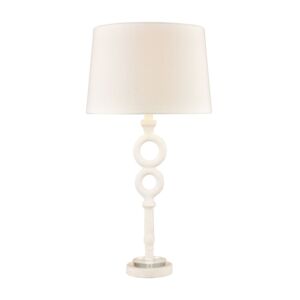 Hammered Home 1-Light Table Lamp in Matte White