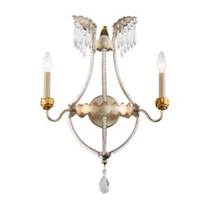 Lemuria 2-Light Wall Sconce in Distressed Silver and Gold