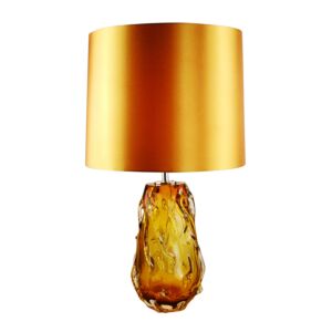 Valencia 1-Light Table Lamp in Clear burnt orange glass
