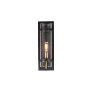 Capitol 1-Light Wall Sconce in Black with Antique Brass