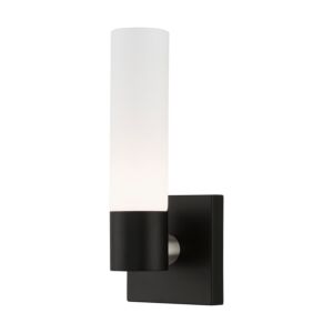 Aero 1-Light Wall Sconce in Black w with Brushed Nickel