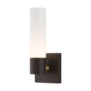 Aero 1-Light Wall Sconce in Bronze w with Antique Brass