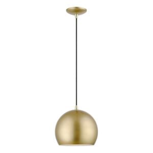 Piedmont 1-Light Pendant in Soft Gold w with Polished Brasss