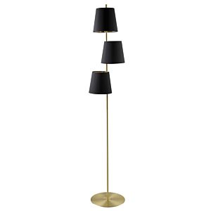 Almeida 2 3-Light Floor Lamp in Brushed Brass
