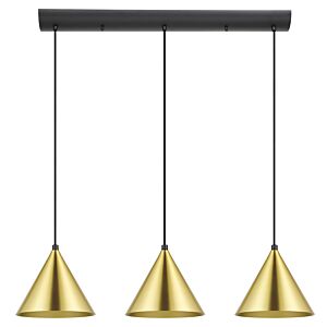 Narices 3-Light Pendant in Structured Black
