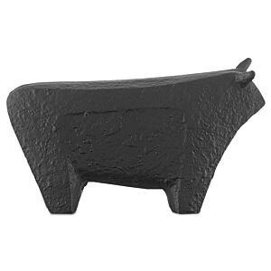 Currey & Company 6" Sampson Black Small Bull in Textured Matte Black