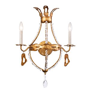 Monteleone 2-Light Wall Sconce in Antique Gold