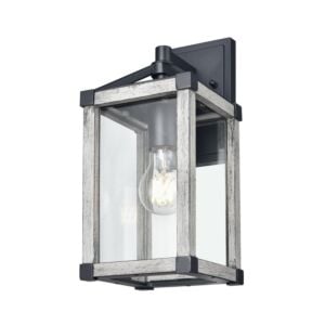 DVI Nipigon Outdoor 1-Light Wall Sconce in Black and White Washed Grey
