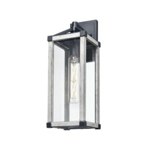 Nipigon Outdoor 1-Light Wall Sconce in Black and White Washed Grey