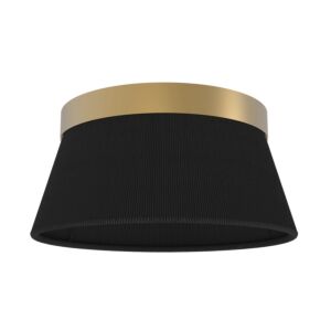 DVI Ellesmere 3-Light Flush Mount in Brass with Black Shade