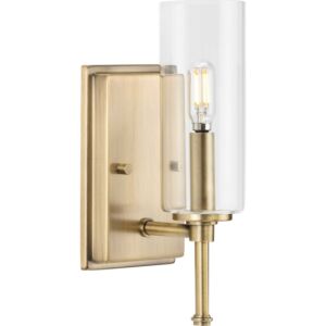 Elara 1-Light Bathroom Vanity Light Vanity in Vintage Brass