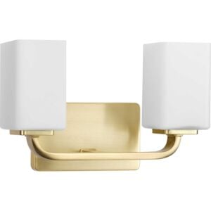Cowan 2-Light Bathroom Vanity Light Vanity in Satin Brass