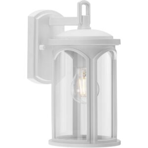 Gables 1-Light Outdoor Wall Lantern in Satin White