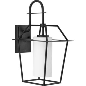 Chilton 1-Light Outdoor Wall Lantern in Black