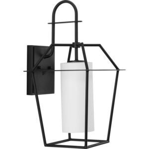 Chilton 1-Light Outdoor Wall Lantern in Black